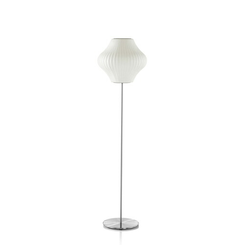 ロイヤルファニチャー HermanMiller（ハーマンミラー） NELSON BUBBLE LAMP(ネルソン・砂上の楼閣照明ランプ) NELSON PEAR LOTUS FLOOR S 立ち会い場照明ランプ フットスイッチ付き添い人 照明ランプ別売(E26 100W×1) 白いこと BPEARLOTUSFLOORSF