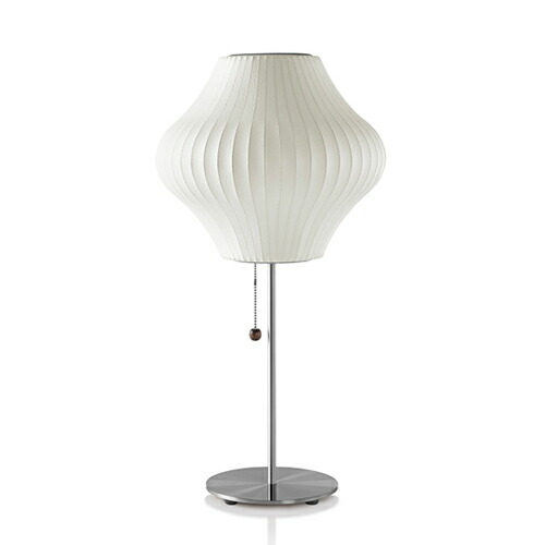 ロイヤルファニチャー HermanMiller（ハーマンミラー） NELSON BUBBLE LAMP(ネルソン・砂上の楼閣照明ランプ) NELSON PEAR LOTUS TABLE 早見表照明ランプ プルスイッチ付き添い人 照明ランプ別売(E26 100W×1) E12ナツメ球5W付き添い人 白いこと BPEARLOTUSTABLEST