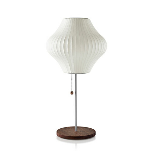 ロイヤルファニチャー HermanMiller（ハーマンミラー） NELSON BUBBLE LAMP(ネルソン・砂上の楼閣照明ランプ) NELSON PEAR LOTUS WALNUT TABLE 速見表照明ランプ プルスイッチ付き添い人 照明ランプ別売(E26 100W×1) E12ナツメ球5W付き添い人 白いこと BPEARLOTUSTABLESTWAL