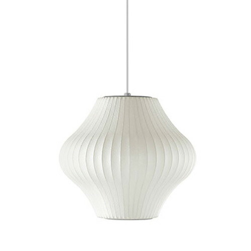 ロイヤルファニチャー　HermanMiller（ハーマンミラー）　NELSON BUBBLE LAMP(ネルソン・バブルランプ)　NELSON PEAR BUBBLE PENDANT SMALL　ペンダントライト　引掛シーリング　ランプ別売(E26 100W×1)　ホワイト　BPEARSP