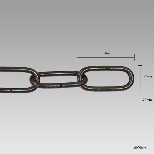 水本 アルミカラーチェーン ブラック ＡＬ−３．５ＢＫ 長さ・リンク数