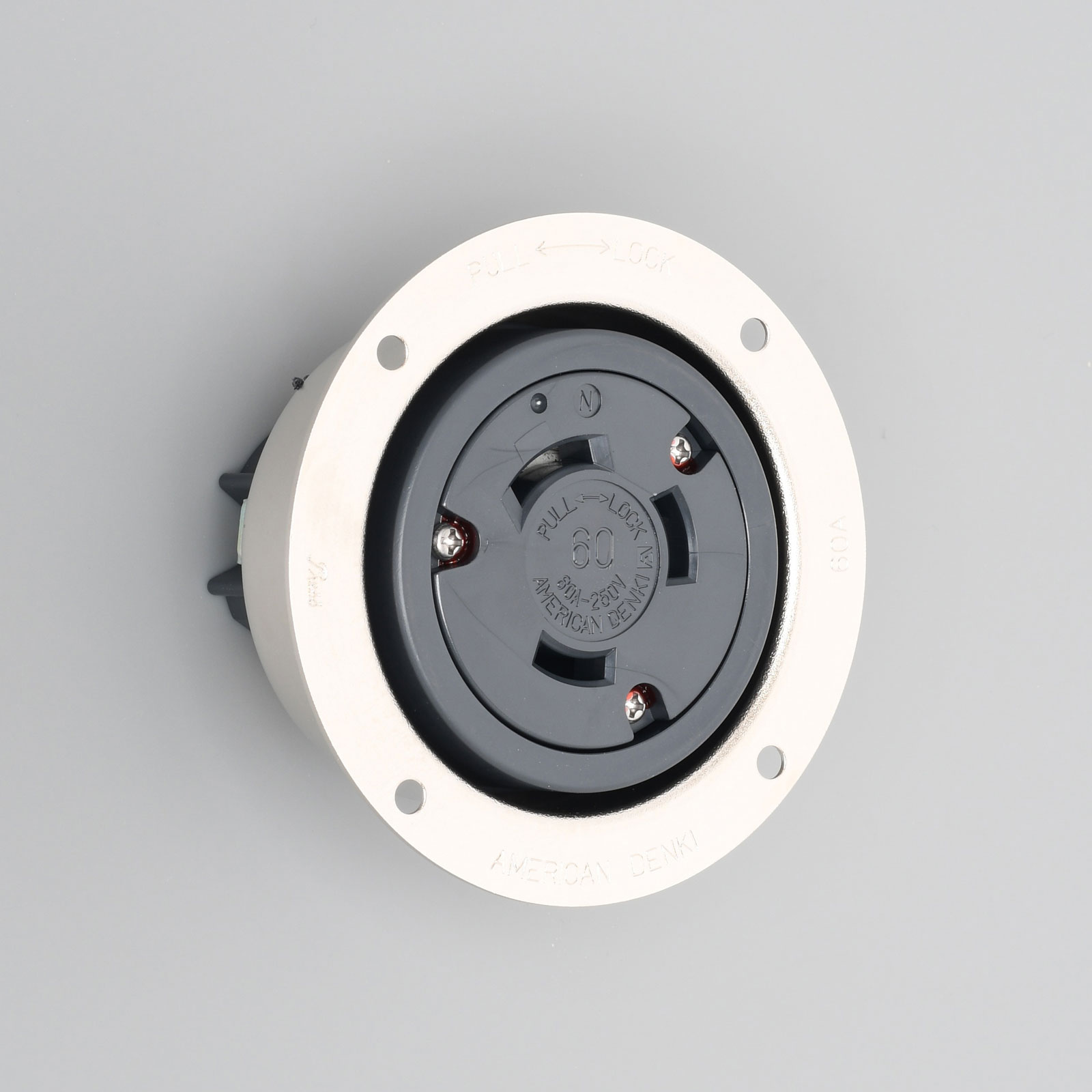 アメリカン電機 3P 60A 250V 引掛形フランジコンセント 3626