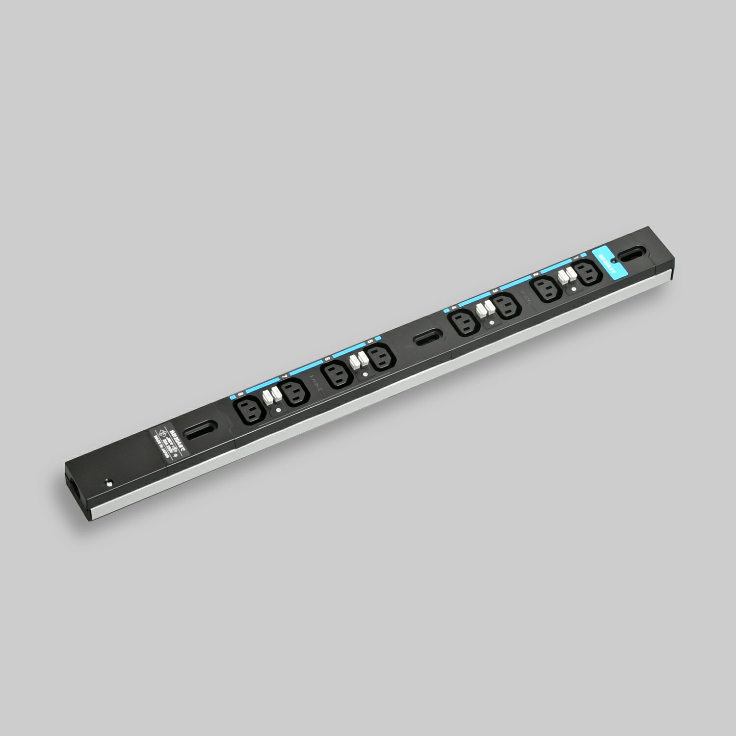 アメリカン電機　接地形2P 20A 250V　0Uコンセントバー 20A入力 IEC C-13&times;8ヶ口　HA9080LS｜オールライト