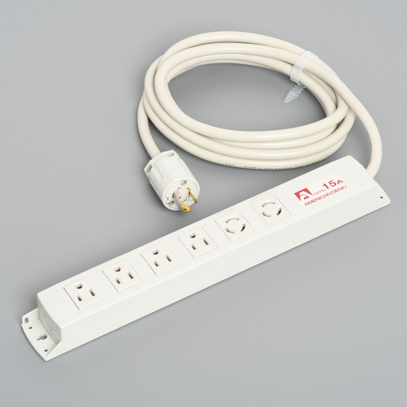 アメリカン電機 接地形2P 15A 125V マルチユースOAタップ コンビ6ヶ口 コード3M 引掛形プラグ KC1220 ※受注生産品