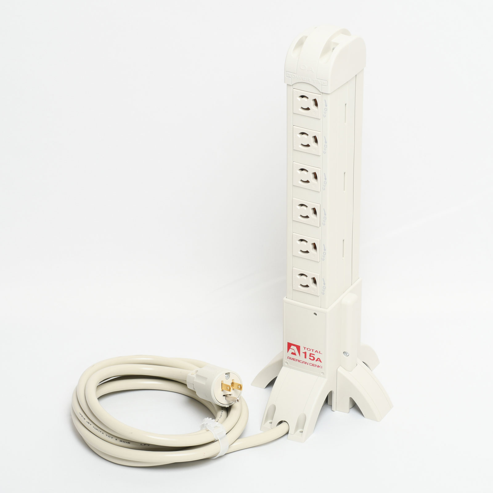 アメリカン電機 舞い降りる形2P 15A 125V 円柱飲み口 抜止形12ヶ口 吊りひも3M 平刃形繋ぎ KC1330T 花・ガーデン・DIY-コンセント-木材・建築資材・設備