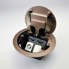 ＴＥＲＡＤＡ　フロアコンセント　テラコン　プラグ収納コンセント　LCRプレート器具(TV中継×1／シャンパンゴールド)　LCR10020M020