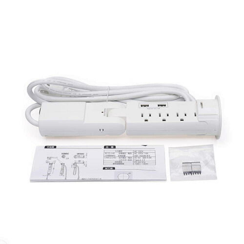 スガツネ ＬＡＭＰ 埋込式USB・AC差し込み 16R-01160U型 引抜収納印字機 AC100V 14A 1400Wまで 工事不必要 白いこと 16R01160UW