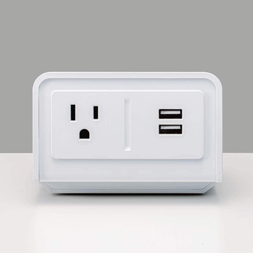 スガツネ ＬＡＭＰ 後付式USB・AC差し込み デスククランプ打っ付け AC100V 14A 1400Wまで 工事不必要 白いこと 18011W