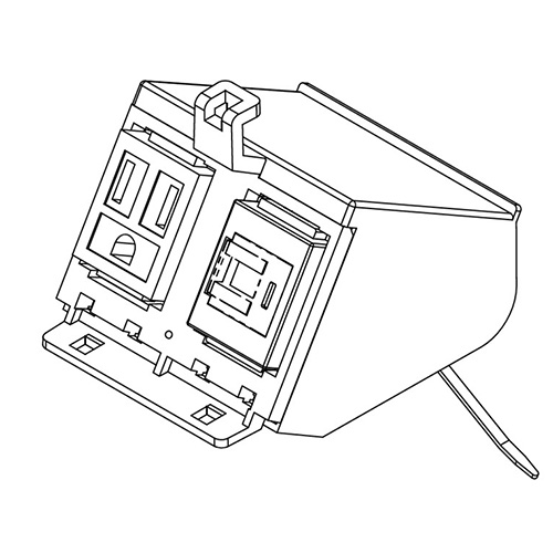 TERADA フロアコンセント テラコン フリーアクセスフロア用 バリアフリー対応スマートコンセント CEA・CEDシリーズ A側器具ブロック(接地2P 15A 125V×1/CAT6A×1) CEA90518A|オールライト