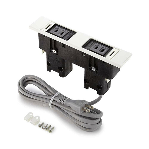 スガツネ　ＬＡＭＰ　デスクトップマルチタップ　DML型　2口　屋内用　電源コンセント付タイプ　電源+電源　カバー付　AC125V　15A　最大容量：1500W　工事不要　ホワイト　DMLPPWT
