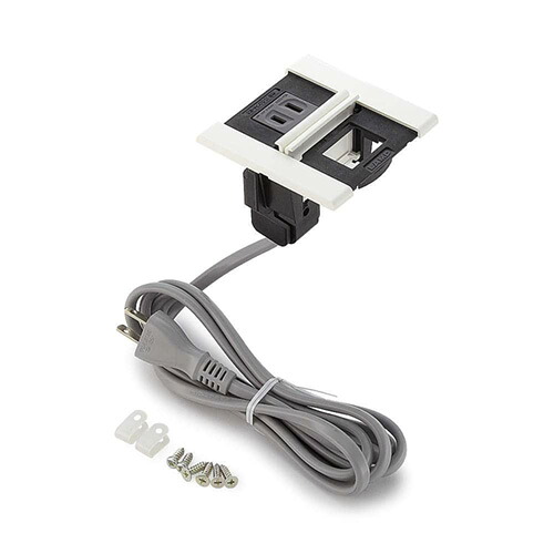 スガツネ　ＬＡＭＰ　デスクトップマルチタップ　DMS型　2口　屋内用　電源コンセント付タイプ　電源+空き　カバー付　AC125V　15A　最大容量：1500W　ホワイト　DMSPBWT｜オールライト