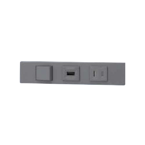 神保電器 ＮＫつづき物 調度品・装置用３路取り替えっこ＋ＵＳＢ差し込み（Ｔｙｐｅ-Ａ）＋扉付差し込み書き割り（機械用） ソリッドグレー（ＳＧ） KAG3585 ※受注生み出すこと品