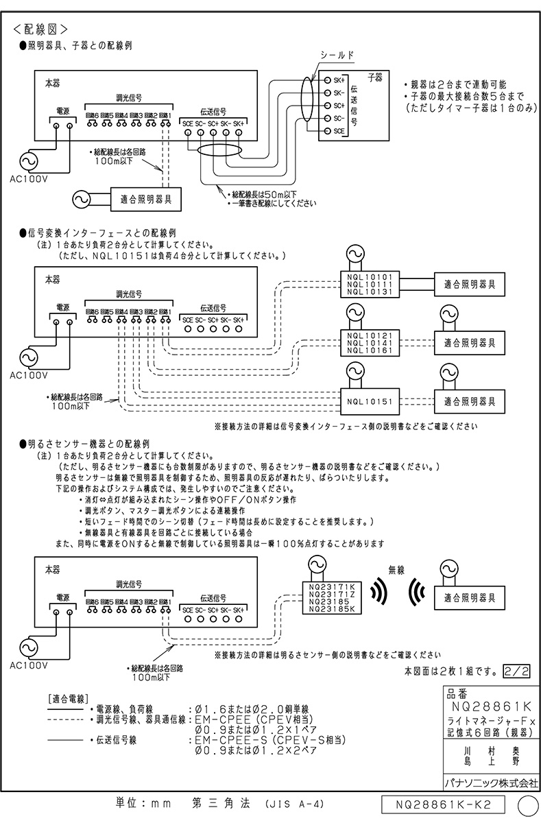 パナソニック ライトコントロール ライトマネージャーＦｘ NQ28861K