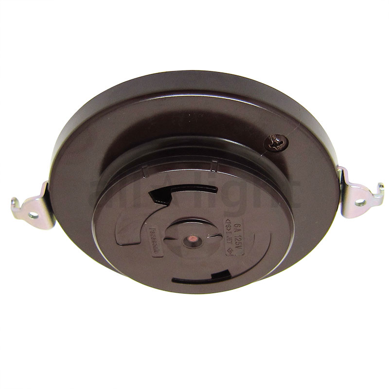 楽天市場 パナソニック 丸型フル引掛ローゼット 送り端子付 露出 埋込両用 ハンガ付 チョコ Wg6005a オールライト