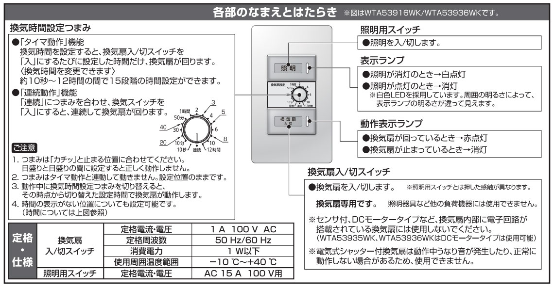 超話題新作 パナソニック アドバンスシリーズ配線器具 埋込電子浴室換気扇用タイマ付スイッチセット ほたるスイッチＢ １２時間タイマ 約１０秒〜 １２時間可変形 照明ＡＣ１５Ａ 換気扇１A マットグレー WTA53916HK balance-life.gr