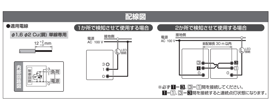 パナソニック コスモシリーズワイド21 壁取付熱線センサ付自動スイッチ 2線式 3路配線対応形 led専用 屋内用 明るさセンサ 手動スイッチ