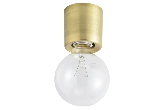 ＳＷＡＮ　BULB LIGHT CAP　シーリングライト　引掛シーリングソケット　簡易取付　ランプ付き　白熱クリアボール球　４０W　真鍮ヘアライン　ACE160GL