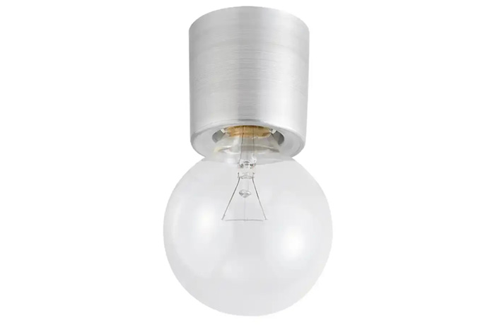 ＳＷＡＮ　BULB LIGHT CAP　シーリングライト　引掛シーリングソケット　簡易取付　ランプ付き　白熱クリアボール球　４０W　アルミヘアライン　ACE160SV