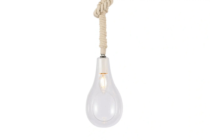 ＳＷＡＮ　BOTANIC HANGING LIGHT　ペンダントライト　引掛シーリング　ガラス / コード：コットン　８００lm　２７００K　クリア　Lサイズ　APE020WH｜オールライト 12,540円