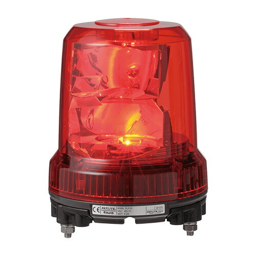 パトライト　大型LED回転灯　RLR　DC12V/24V　7.6W　φ162mm　取付ピッチφ120　閃光数105回/分　レッド（赤色）　RLRM1PR ※受注生産品