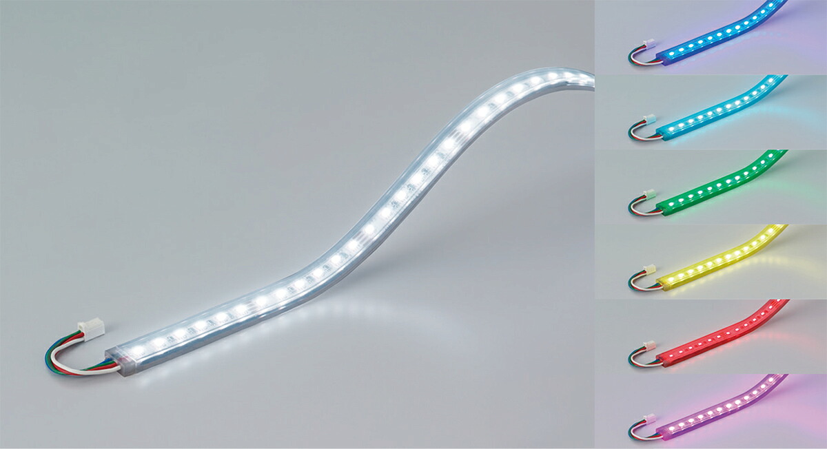 ＤＮ書き込み LEDともし火手道具 棚下・間接的な行動ともし火用 曲げ易いLEDモデュール マルチ色つや FXRGB-LED ワット数備え付ける別売 3010粍 FXRGBLED3010M ※受注生み出すこと品