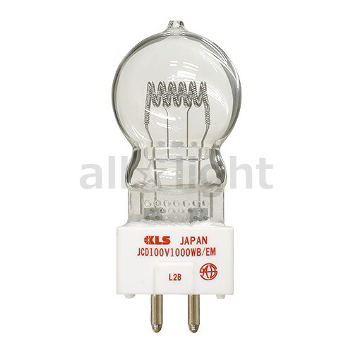 松村電機　JCD型ハロゲン電球　100V　1000W　3050K　350h　GYX9.5口金　JCD100V1000WBEM｜オールライト