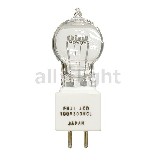 冨士電球　ハロゲン電球 ＪＣＤ　光学用ダブルコイルタイプ　Ｇ６．３５／１５ｘ１９口金　１００Ｖ　３００Ｗ　JCD100V300WCL