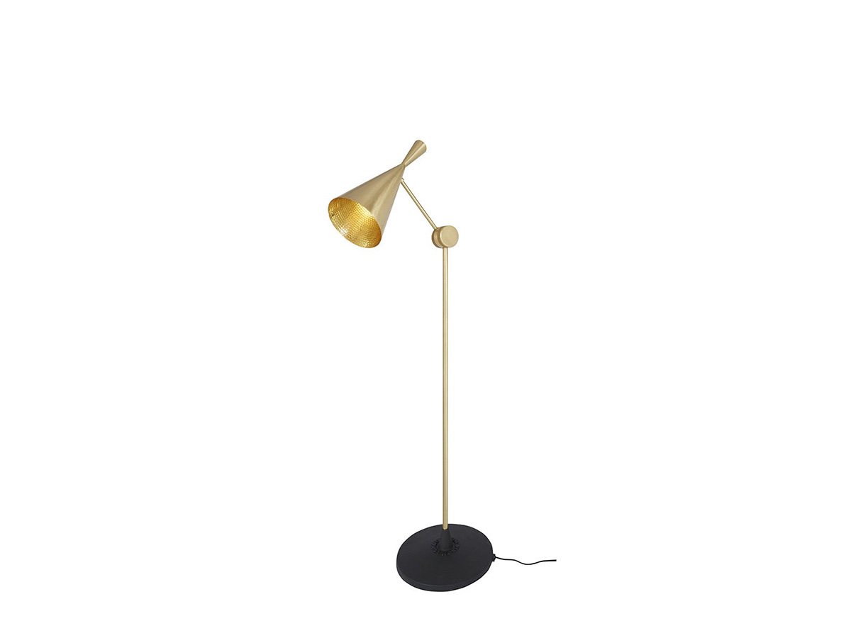 Ｔｏｍ Ｄｉｘｏｎ　トム・ディクソン　フロアライト　フロアスタンド　BEAT FLOOR LED（ビートフロアLED）　高さ1570mm　調光　6.0W　3000K　フットスイッチ付き　真鍮（ブラス）　LED内蔵　BEATFLOORLEDBRASS