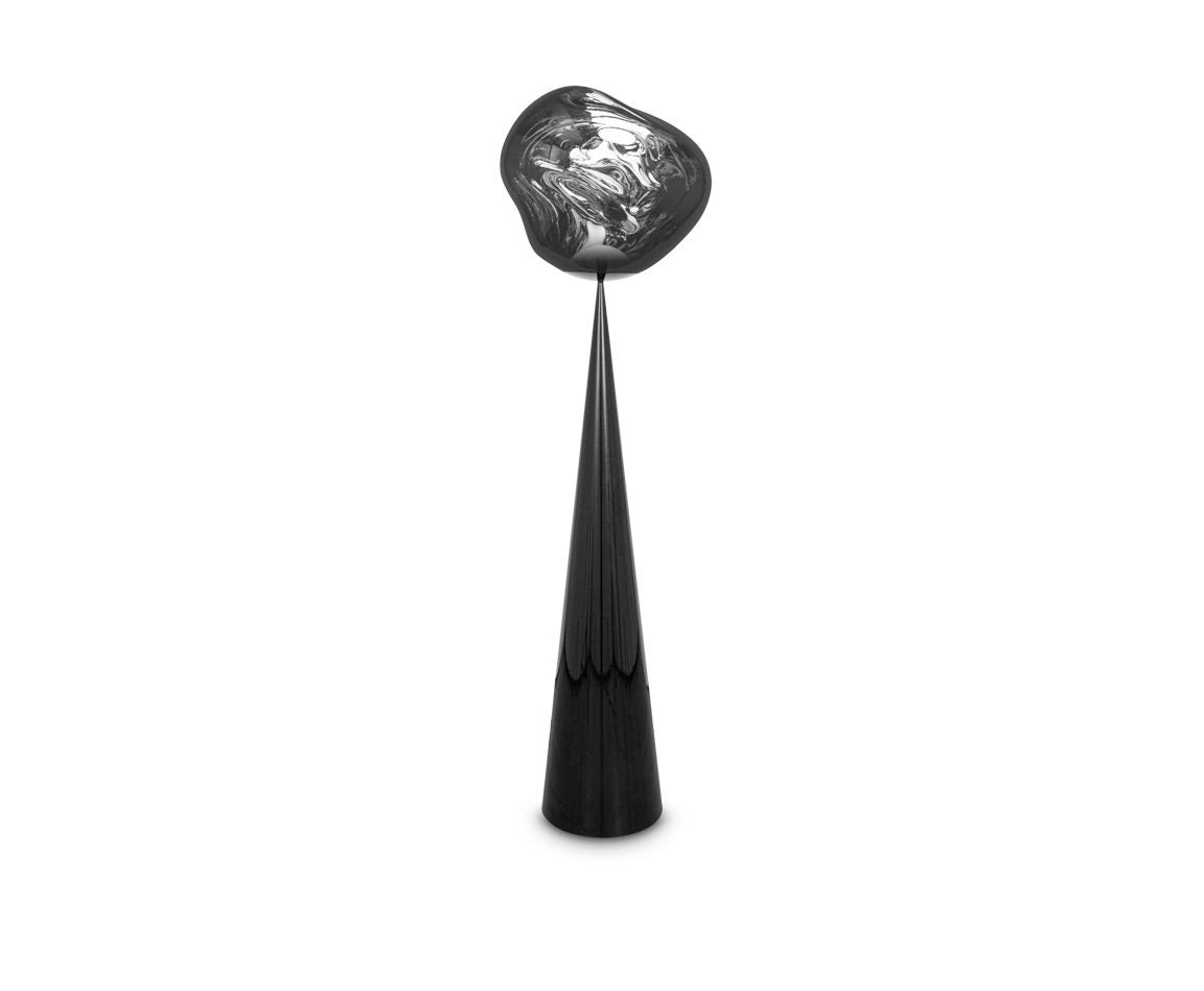 Ｔｏｍ Ｄｉｘｏｎ　トム・ディクソン　フロアライト　フロアスタンド　MELT CONE FAT FLOOR（メルトコーンファットフロア）　高さ1740mm　無段階調光　6.0W　3000K　コンセント・外付スイッチ付き　クローム　LED内蔵　MELTCONEFATFLOORSILVERCHROME