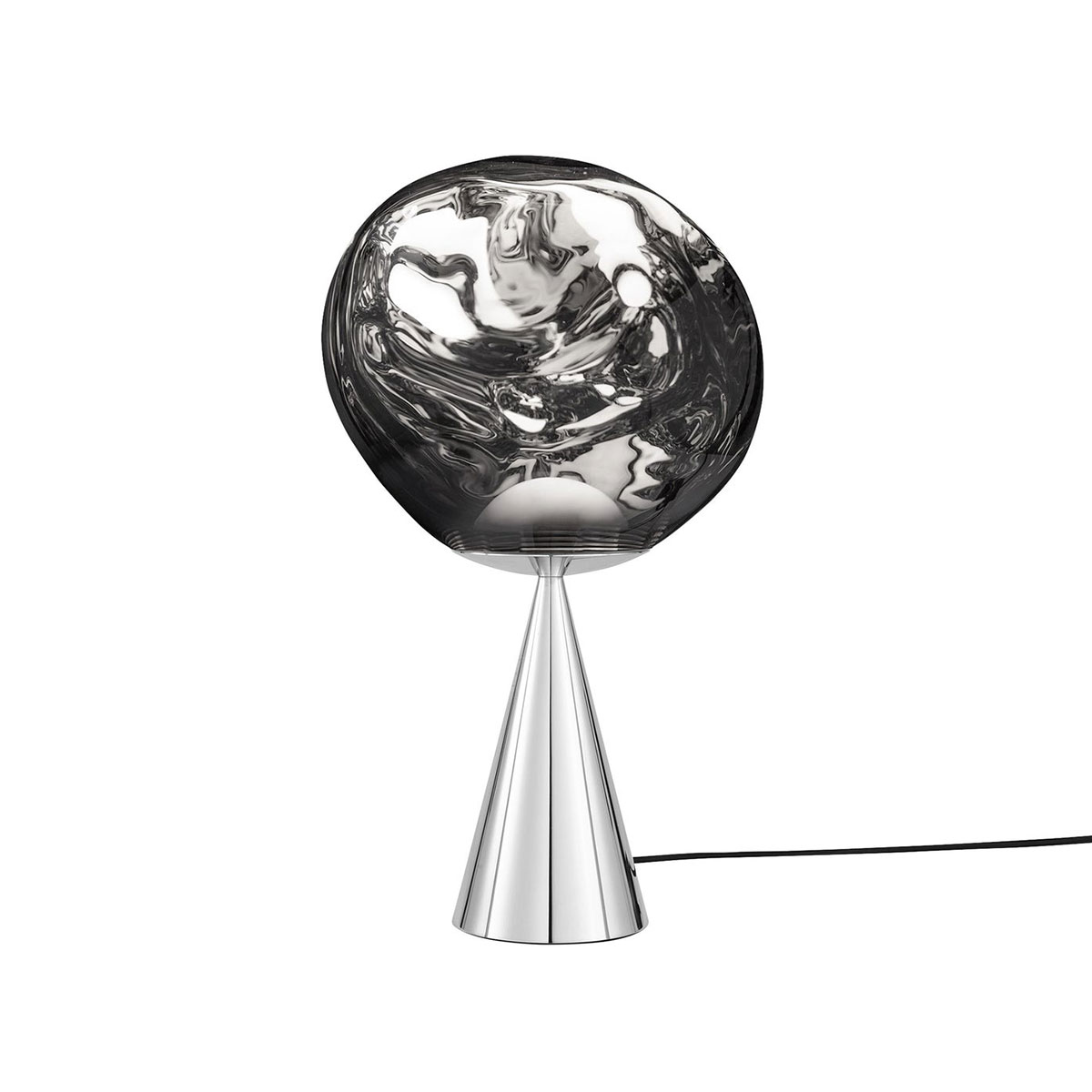 Ｔｏｍ Ｄｉｘｏｎ トム・ディクソン 速見表ともし火 MELT CONE FAT TABLE SILVER（メルトコーンファットテーブルシルバー） 調光 6.0W 白熱電球色 クローム LED内蔵 差し込み・外付調光取り替えっこ付き添い人 速見表 勉強机ともし火 MELTCONEFATTABLESILVERCHROME ライト・照明器具-デスクライト・テーブルランプ