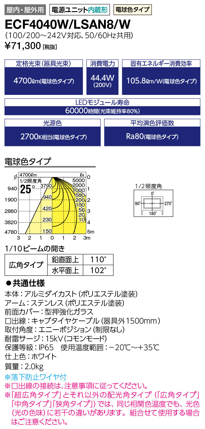 予約販売品 ERD5430WB<br >テクニカルライト LEDZ グレアレス