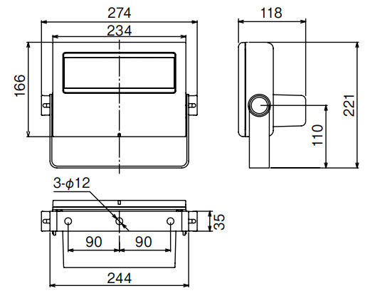 東芝屋外用照明器具LED小形投光器重耐塩形保護等級IP6570W形コンパクトメタルハライドランプ器具相当電源ユニット内蔵LED一体形横長タイプ電球色AC100V-242VグレーイッシュブラックLEDS04909LXLS9