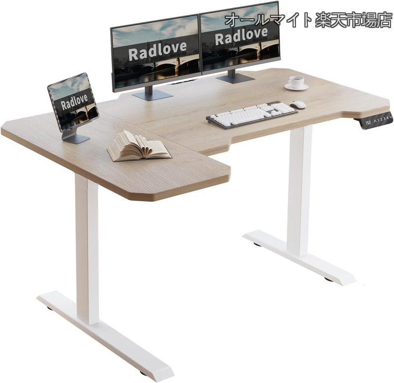 【貨物輸送無料】昇降事務机 L字マイコン事務机 電動昇降式事務机 天板幅150CM×101コマーシャル ゲーミングデスク 机 スタンディングデスク パソコン事務机 つくえ 高さ合わせる能力のある 記憶装置役立つこと付き添い人 差しつかえさがし当てる 高さ 71~117コマーシャル (オーク材色  150*101コマーシャル)