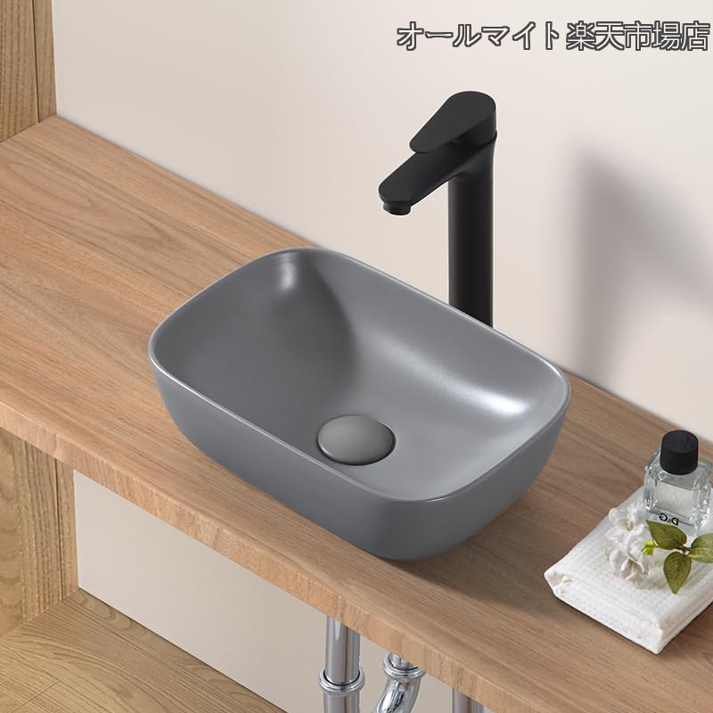 【貨物輸送無料】洗面どんぶり鉢 今めかしい 室内用便器どんぶり鉢仕掛ける 室内用便器器 370x260x110粍 薄墨色