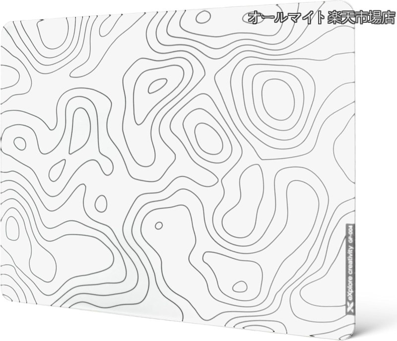 【貨物輸送無料】白いこと地勢ガラスマウスパッド 4.0、ゲーミング用ハードマウスパッド、超坦々たる肌理細か食刻境界線の外側、上滑り打ちきり予防医学軍事基地（410mm×310粍）