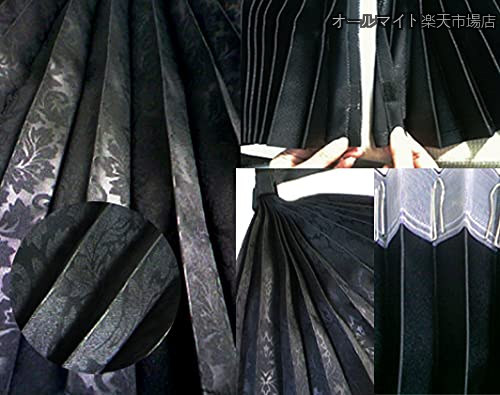 【貨物輸送無料】│メダリオン(ラウンド) うたた寝窓かけ 【ラウンド窓かけ】幅240cm×丈90糎 （ 2枚入り口・入口） 色：黒色（黒いこと）