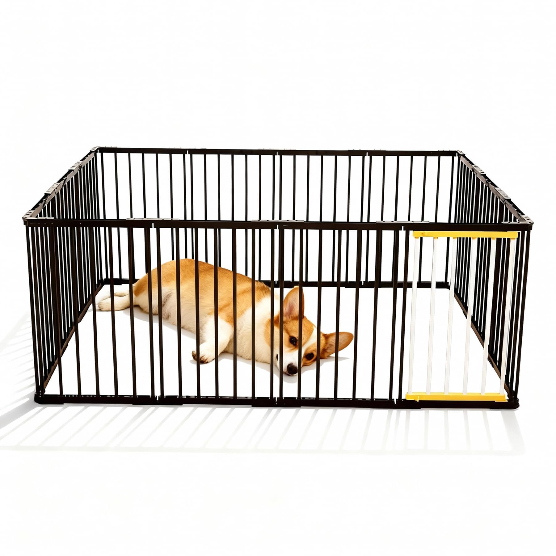 【貨物輸送無料】愛玩動物倶楽部 犬 倶楽部伏せ籠 犬ゲージ 犬伏せ籠 DIY 12枚 14枚 16枚 繋ぎ合わせる式 飾り気の無い組み立て 手道具不必要 折りたたみ レイアウト親しさ 多頭用 (黒いこと-14枚)