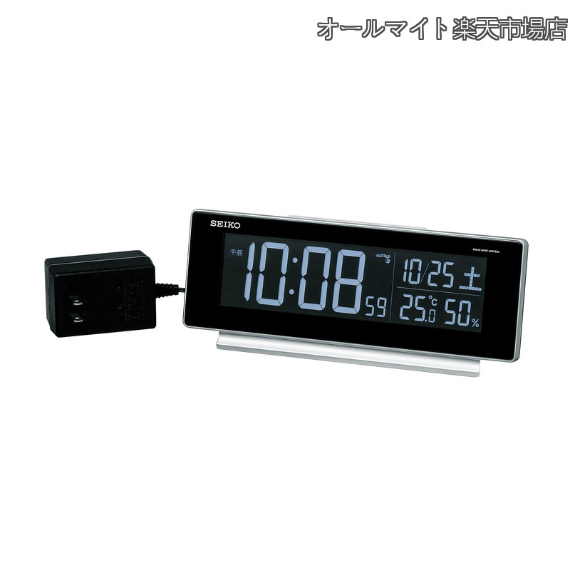 【貨物輸送無料】時辰儀 目覚まし時計時辰儀 電磁波 デジタル 遣り取り式 色つや液晶 続きものC3 しろがね色 メタリック DL207S SEIKO