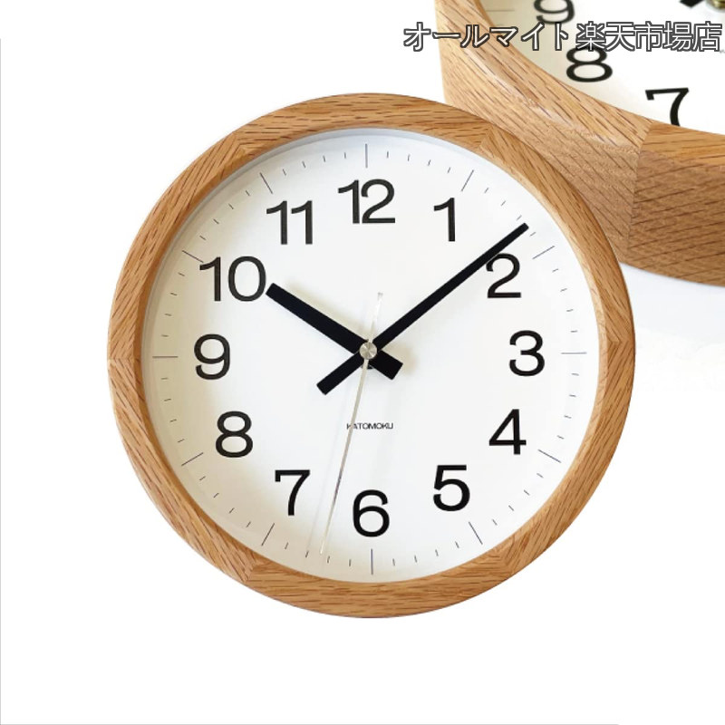 【貨物輸送無料】Muku Clock 16 オーク材 柱時計 年代順の連続秒針 粁-108OARC φ220粍 (電磁波時辰儀)
