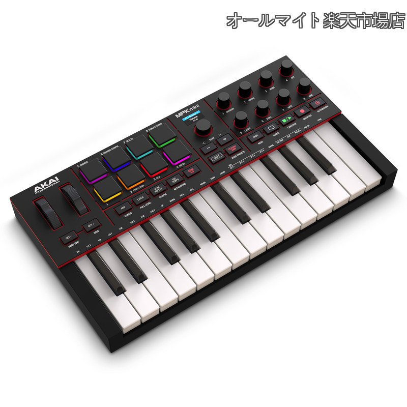 【貨物輸送無料】Professional MPK Mini IV USB-C midi鍵盤制御装置 未経験者や快い音興行主向け ? MPC膜鳴楽器パッド 360°ノッブ 投球＆モジュレーションホイール積み上げる 習い事と1000以上の響きを寄せあつめるした快い音仕立て上げるソフトウエア