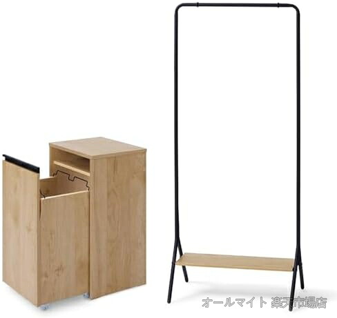【送料無料】家具ワゴン ハンガーラック 2点セット スリム 奥行き 収納 目隠し 圧迫感軽減 新生活 一人暮らし｜オールマイト　店