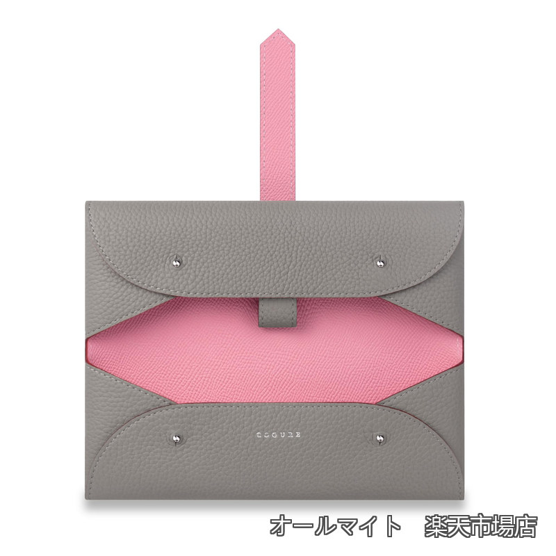 【送料無料】コグレ ペンケース 筆箱 本革 レザー ベルテッド シンプル おしゃれ ダブルポケット 男女兼用 専用ボックス付き COPEN-XX グレージュ+ピンク｜オールマイト　店