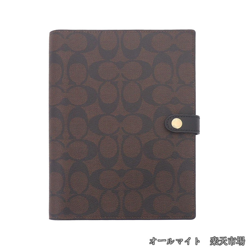 [コーチ] COACH 小物(ノート) F00222 222 ブラウン&times;ブラック シグネチャー コーテッド キャンバス レザー A5 ノートブック レディース メンズ [アウトレット品] [ブランド] [並行輸入品]｜オールマイト　店