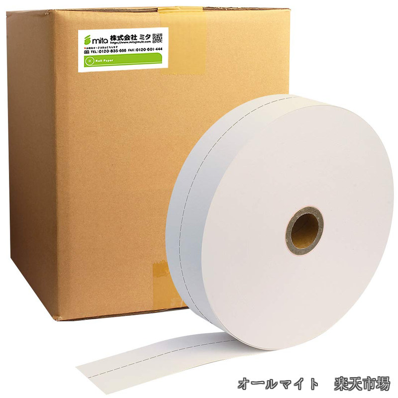 mita KC-TXシリーズ (KC-TX20NN・KC-TX10NN) 対応 汎用 券売機用ロール紙 裏巻 白紙 (ミシン目6:4) 150μ (5巻) シバウラ用|オールマイト 店