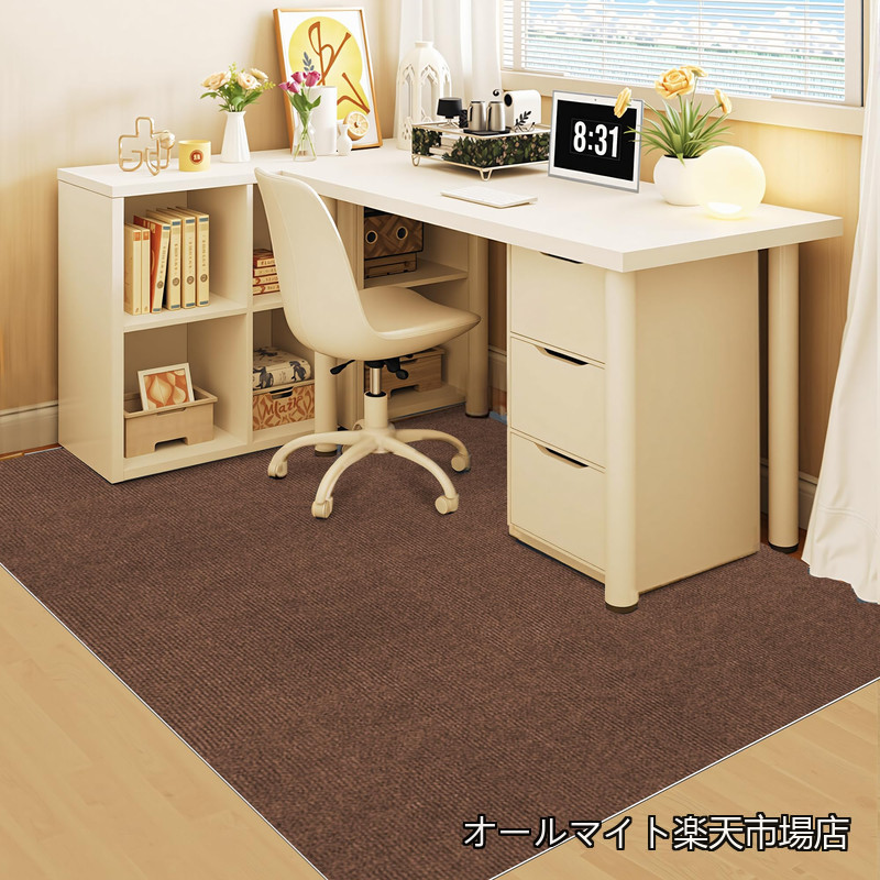 【送料無料】限定ブランド】XIWEIYI チェアマット フロアマットデスクマット床保護マッ防音引っ掻き防止マットゴム（TPR）材質 吸音効果がありサイズは 160&times;140cm センチ厚さは 4 ミリです（ブラウン）｜オールマイト　店
