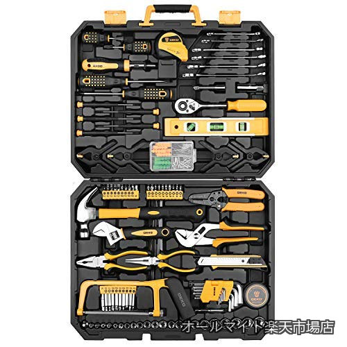 【送料無料】168点 ホームツールセット 工具セット 家庭用 日曜大工 DIYセット 作業工具セット 家具の組み立て 住まいのメンテナンス用 修理道具セット 便利な収納ケース付き|オールマイト 店