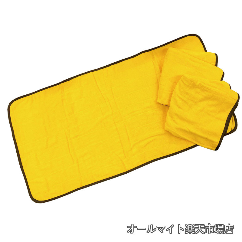 【送料無料】UOMO サウナマット 3枚 [大判サイズ] サウナ 人気 ホームサウナ サウナタオル 70&times;140cm 綿100% 業務用 (ゴールド 3)｜オールマイト　店