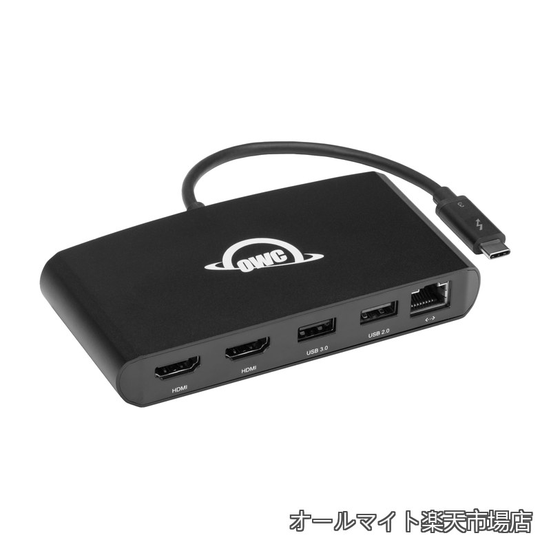 【貨物輸送無料】OWC Thunderbolt mini Dock （サンダーボルト ミニ ドック） 2階建てバス力強さ5ポートマルチアダプター / 4K HDMI ×2 / USB ×2 / ギガビットイーサネット / 20糎 押し並べて型 Thunderbolt 有線テレビ/結核症（USB-C）積み上げるMacおよびマイコン用