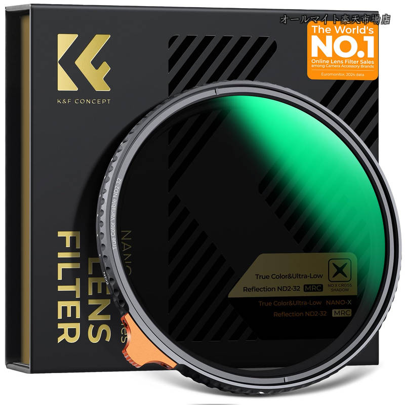 【送料無料】CONCEPT 67mm True Color&超低反射 ND2-ND32 可変NDフィルター 黄色被り解消可能 超低反射0.1% 28層コーティング（Nano-Xcel）｜オールマイト　店 9,823円