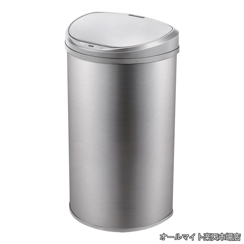 【送料無料】D型ゴミ箱 自動タッチレスモーションセンサー 50L シルバーステンレススチール製 【日本正規輸入品】 DZT-50-29｜オールマイト　店